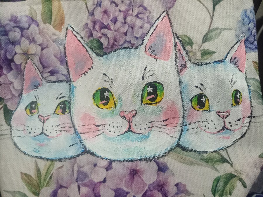 gatos pintados a mano